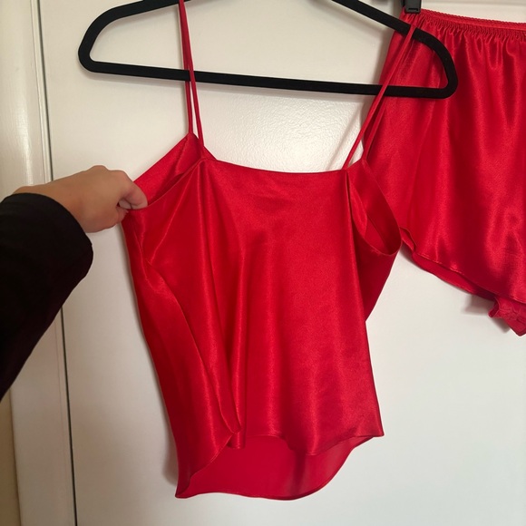 Vintage 90s Hidden Fantasies Dreamin' Of You Red Satin Two-Piece Sleepwear Set - Picture 6 of 13